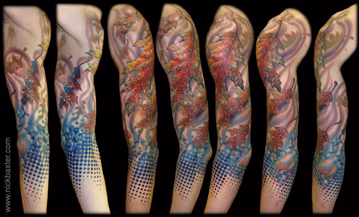Halftone Leaf Sleeve