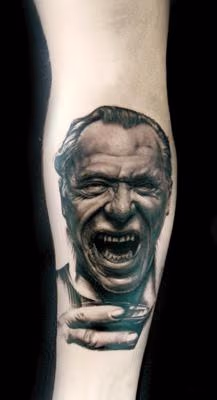 Black and Grey Portrait Tattoo