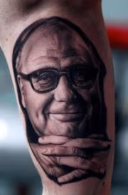 Black and Grey Portrait Tattoo