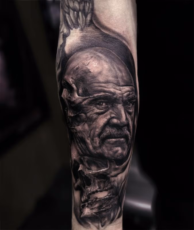 Sean Connery Skull Tattoo