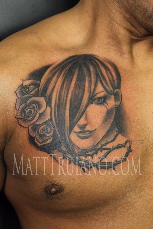 Girl with roses