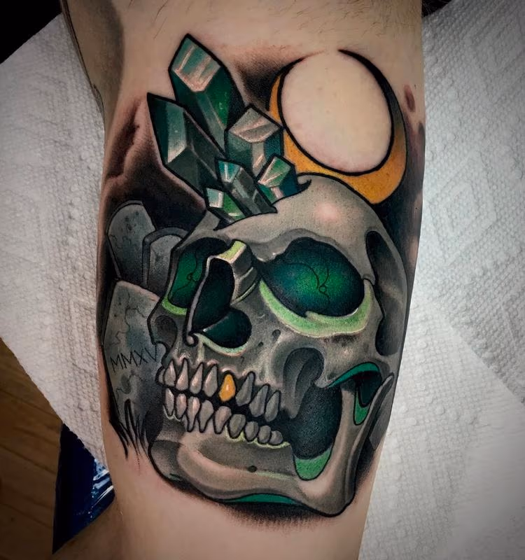 Skull moon graves and crystal