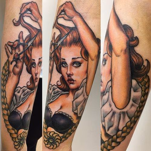 Hairdresser Pinup Tattoo