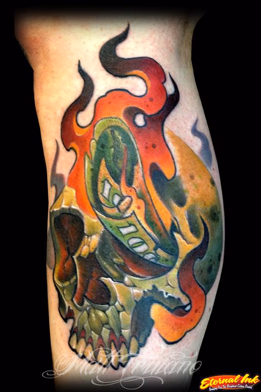 burning money skull