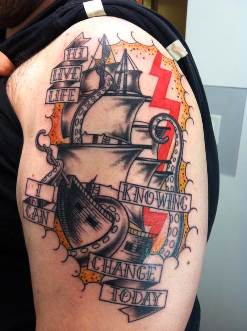 Traditional Ship Tattoo
