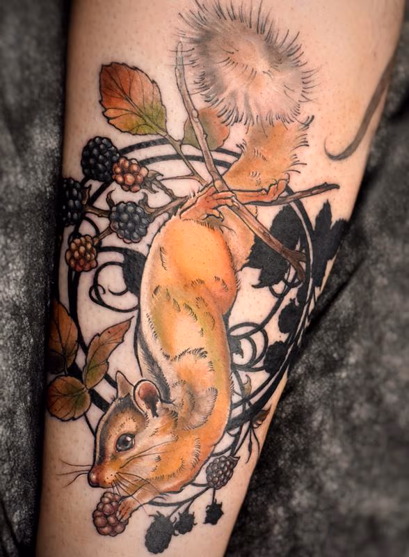 Art Nouveau Chipmunk Tattoo