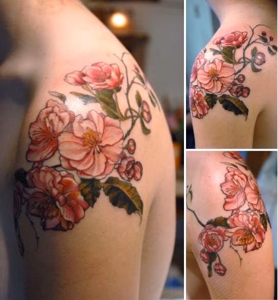 apple blossom flower tattoo