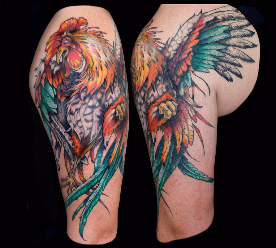 fighting rooster tattoo