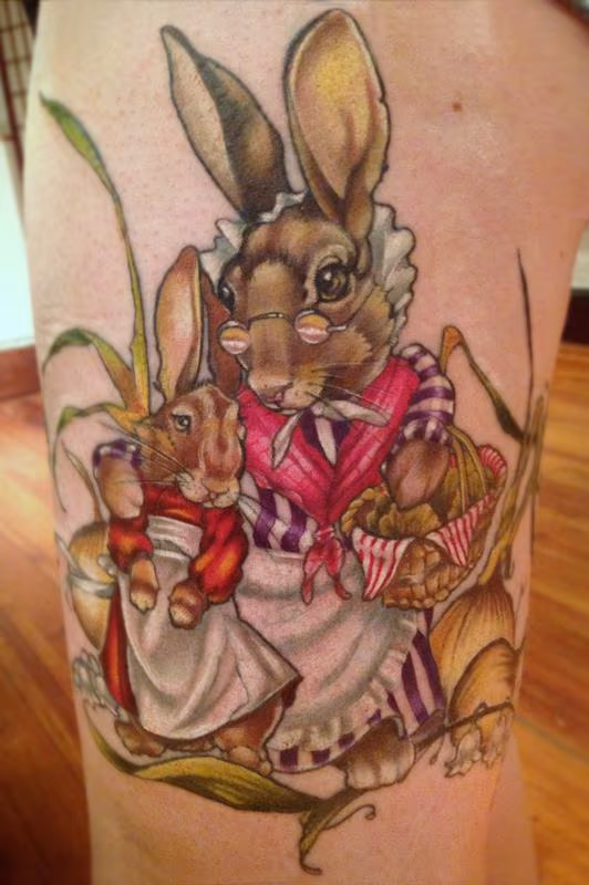 fairy tale rabbit tattoo