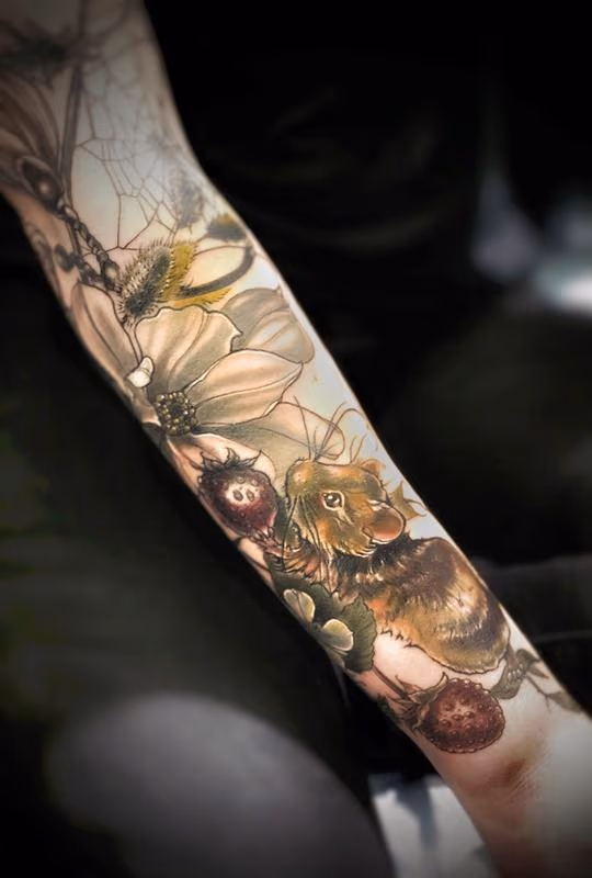 mouse strawberry tattoo