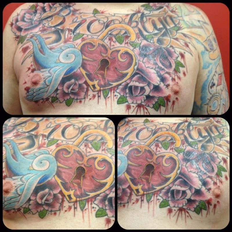 freehand chest piece and coverup
