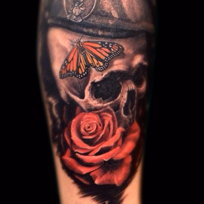 Skull Rose Butterfly
