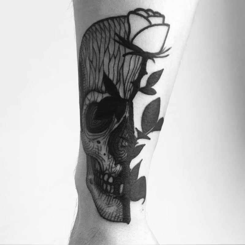 rose skull cover up