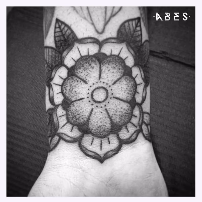 dot work flower