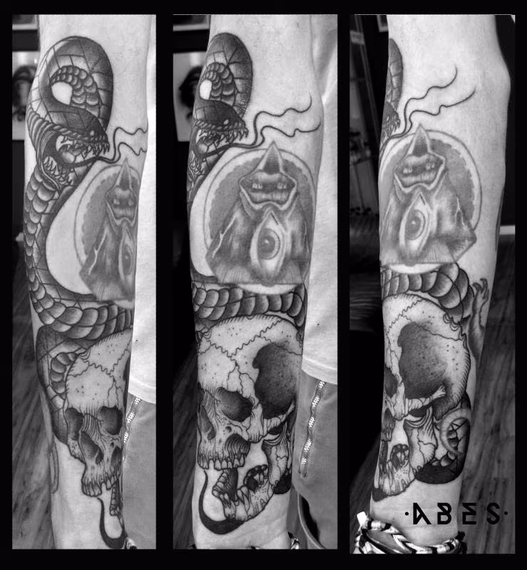 snake and skull