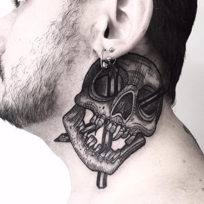 pencil skull