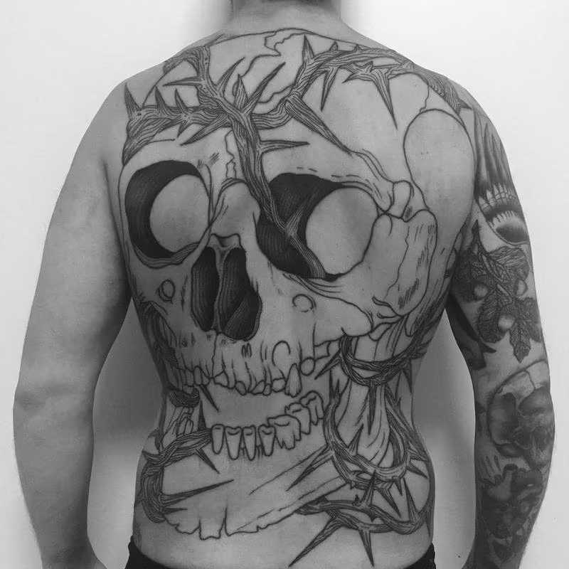 skull backpiece in progress