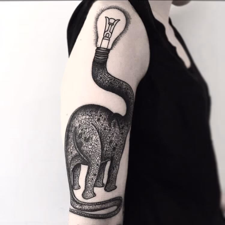 lightbulb dino