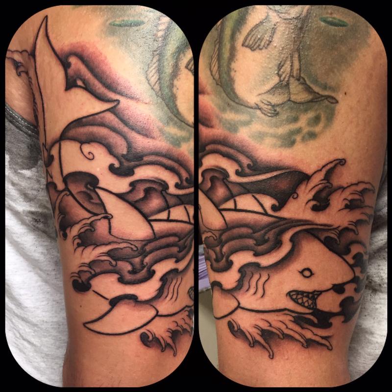 Tattoo in progress