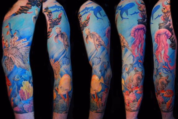 Underwater Sleeve Tattoo