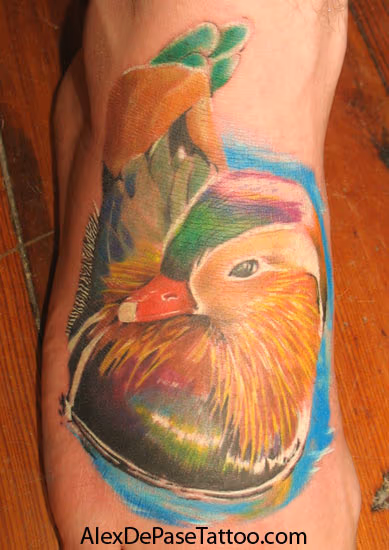 mandarin duck tattoo