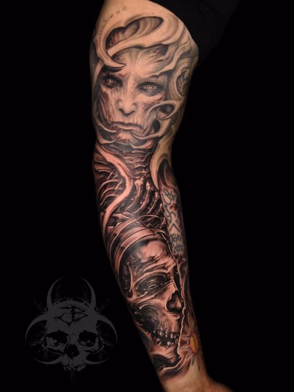 Skull and creepy face
