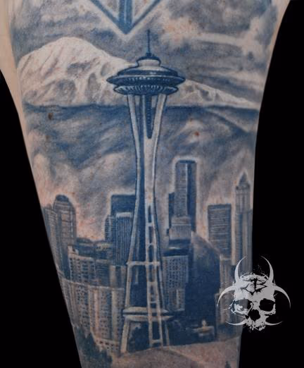 Seattle skyline tattoo