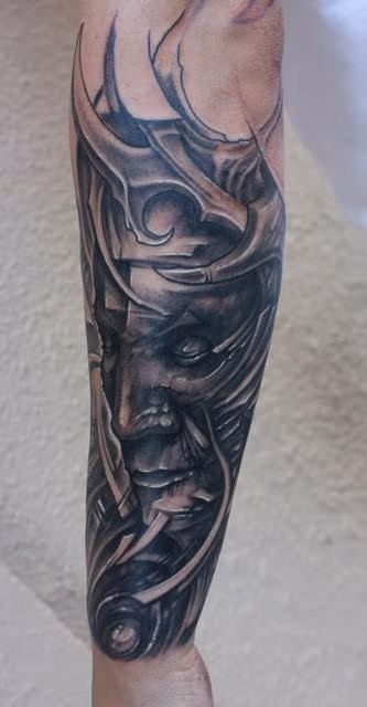 Creepy Face tattoo