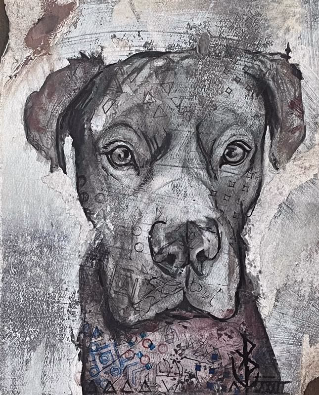 Mixed media on Masonite board 2023