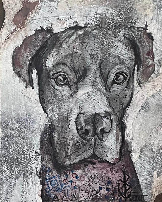 Mixed media on Masonite board 2023