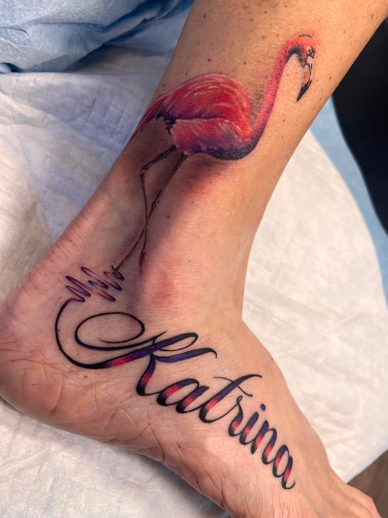 Flamingo Tattoo by Irish Chris