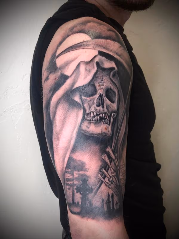 Brennan Walker Grim Reaper Tattoo