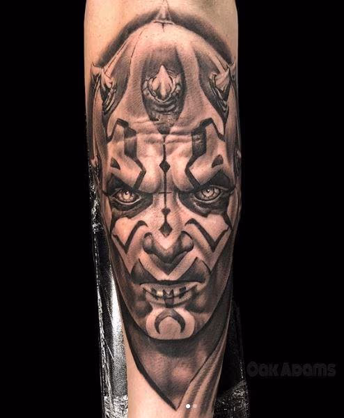 Black and Grey Darth Maul from Star Wars Portrait