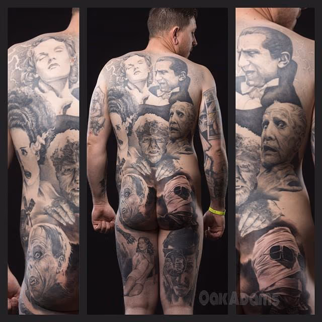 Classic Horror Movie Portraits Bodysuit Tattoo