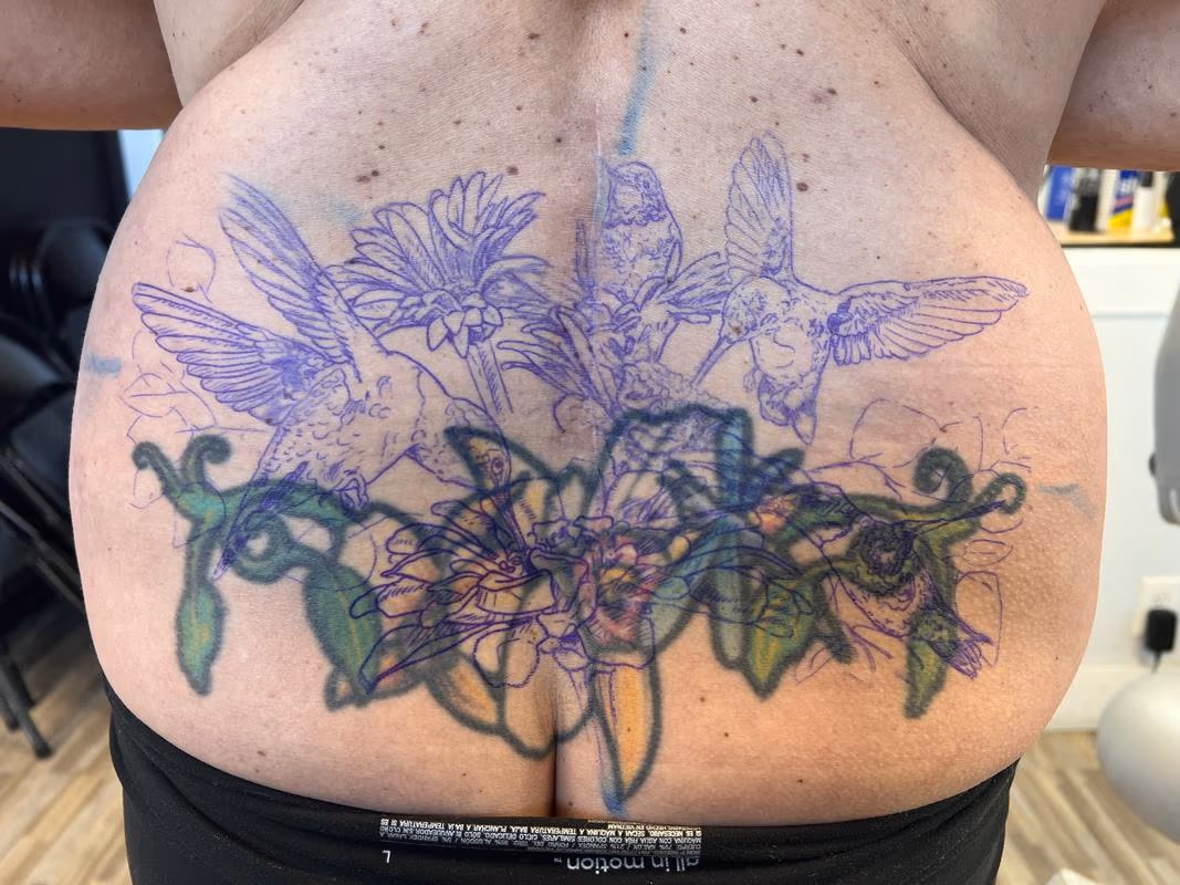 Cover Up Tattoo, See Finished Next Photo, by Irish Chris