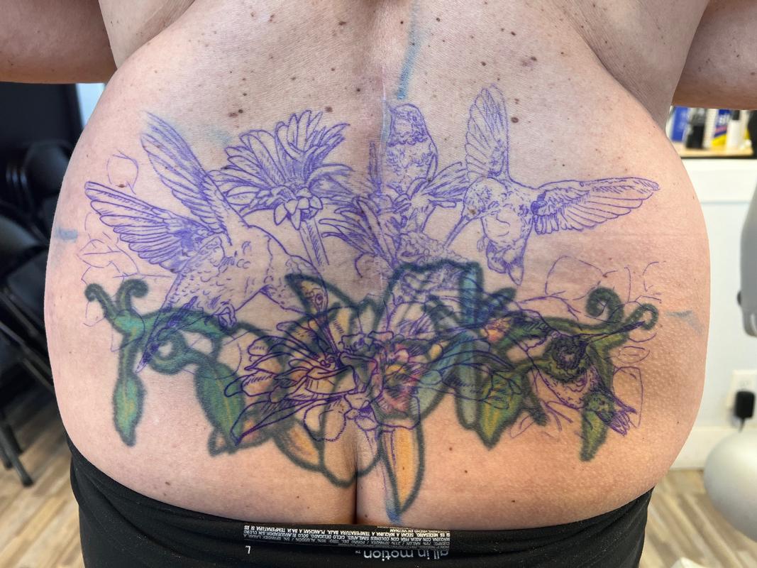 Cover Up Tattoo, See Finished Next Photo, by Irish Chris