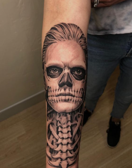 Oak Adams Skull Face Tattoo