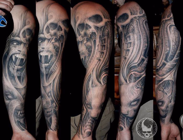Bio skull demon arm sleeve
