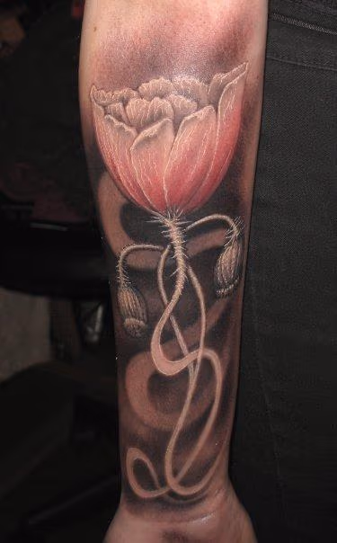 black and grey flower
