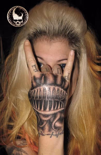 Venus Fly Trap hand tattoo