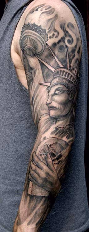 Statue of Liberty sleeve tattoo