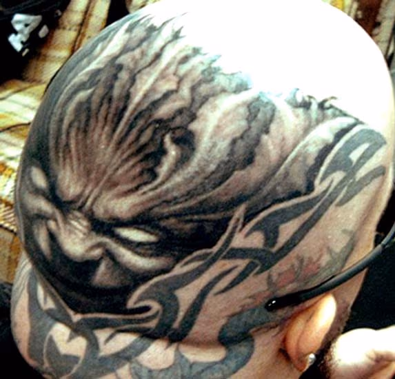 Leafman head tattoo