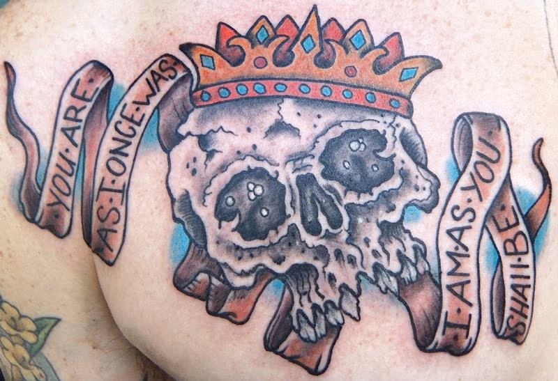 Skull Crown with Banner