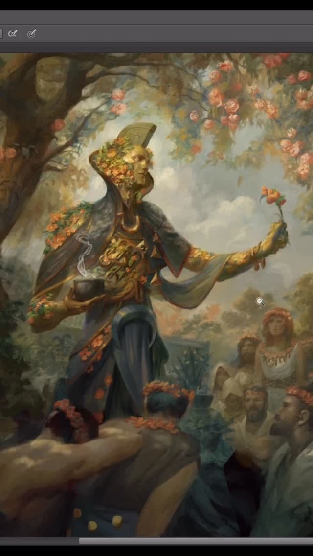 Parachiel, Angel of Blossoms digital painting