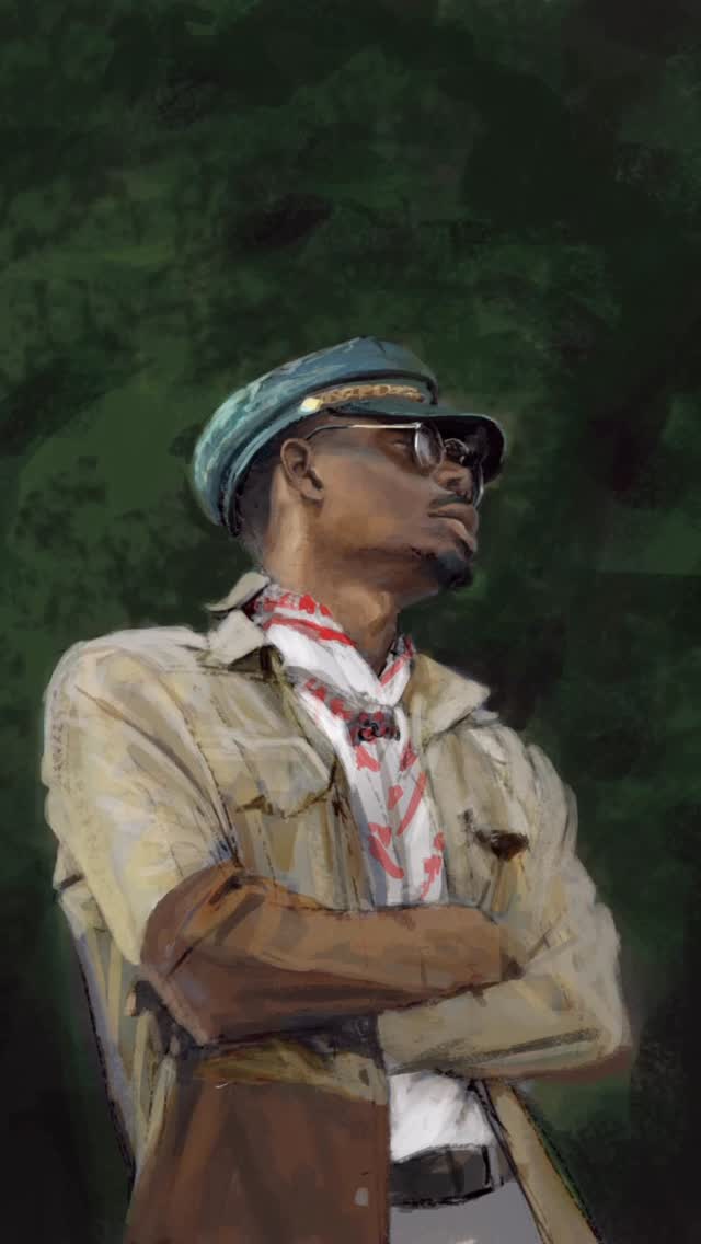 Portrait study with cap and sunglasses