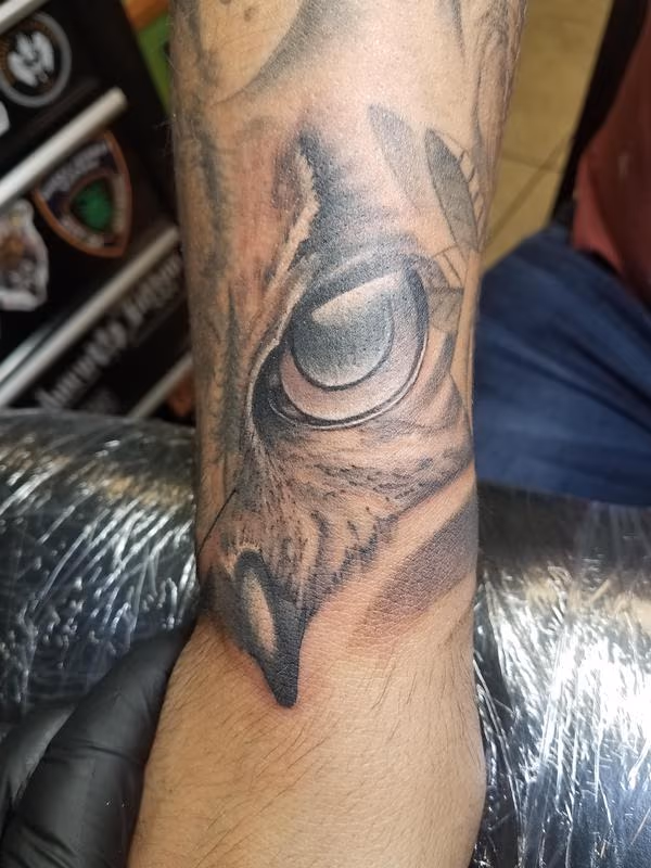 owl eye tattoo