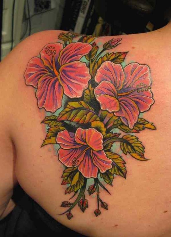 Flowers tattoo by Ben Pease, Cambridge, MA