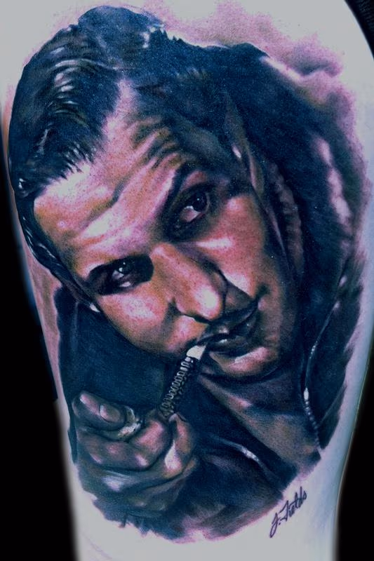 Black and Grey Portrait Tattoo