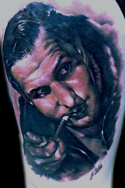 Black and Grey Portrait Tattoo