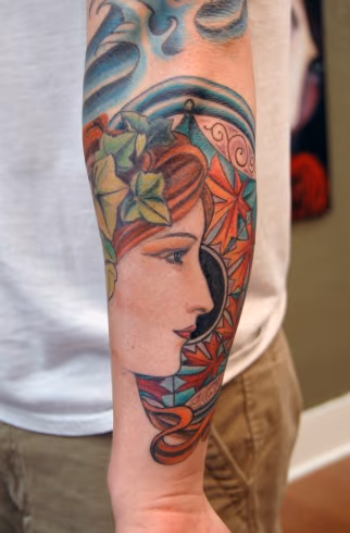 Realistic Woman Tattoo